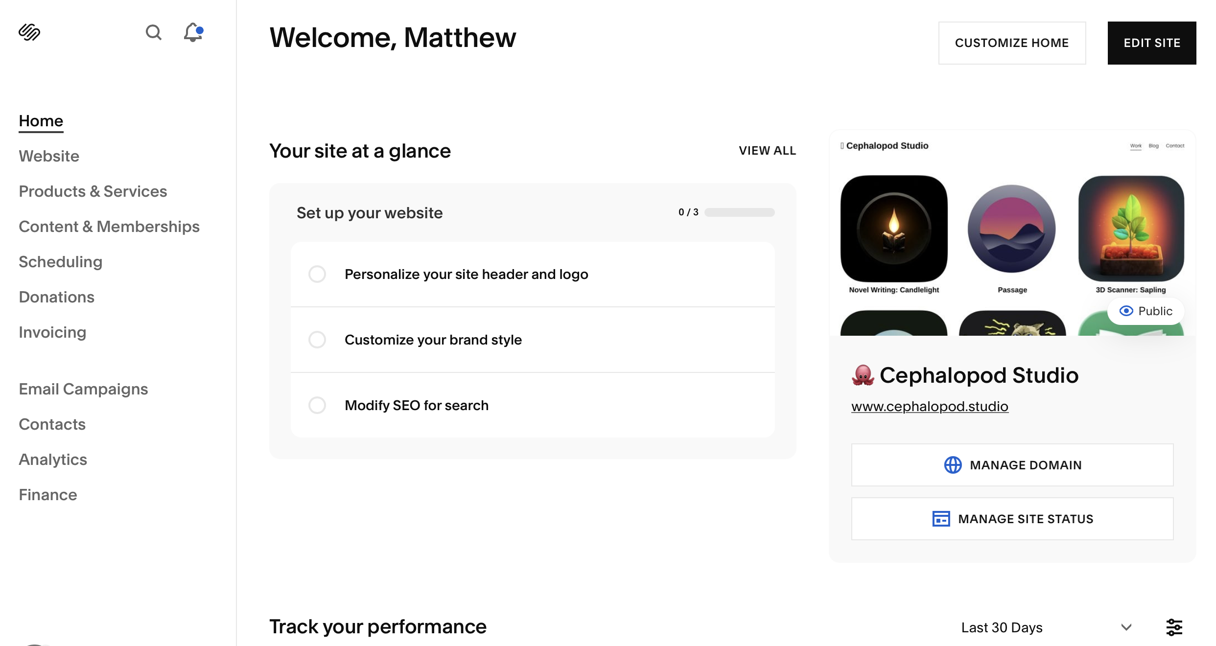  The dashboard 